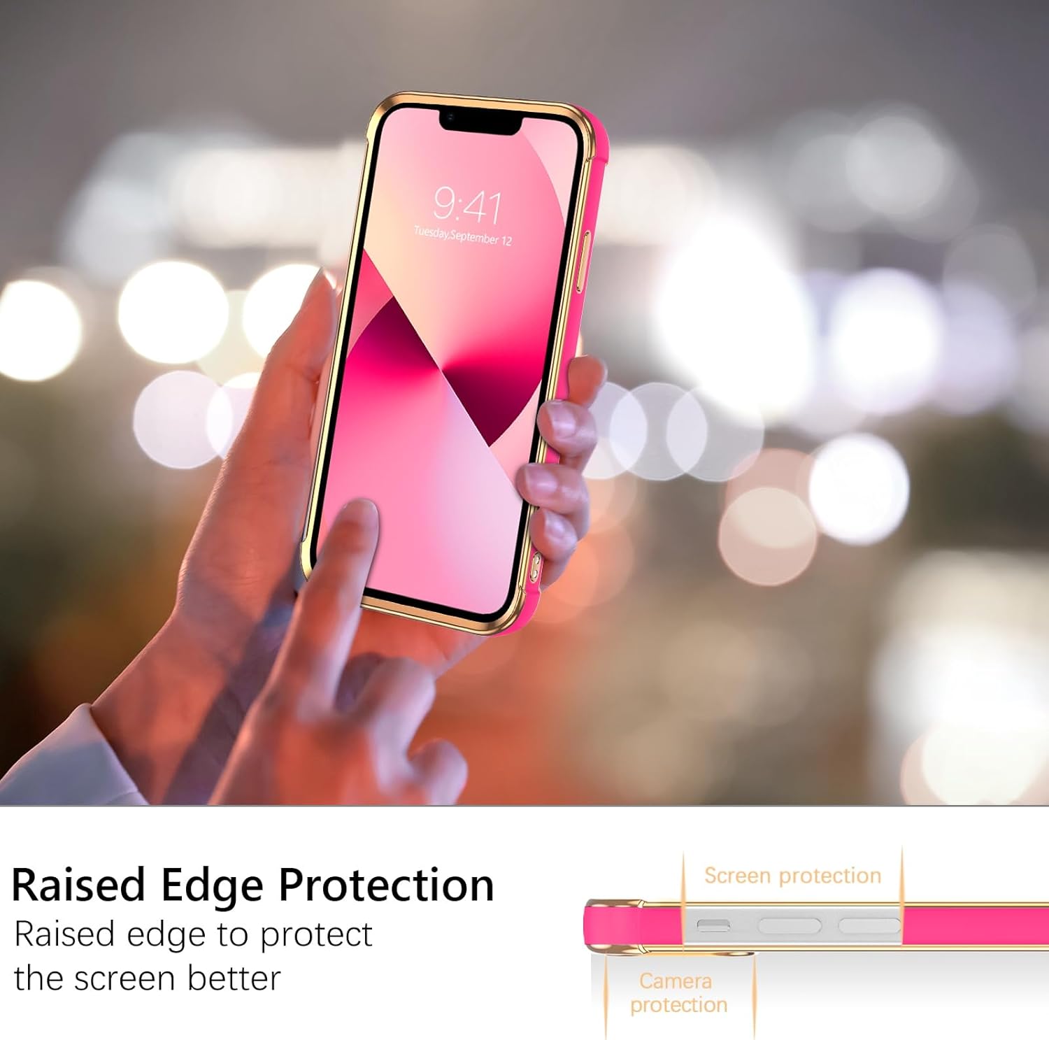 GUAGUA Funda compatible con iPhone 13 de 6.1 pulgadas, delgada, suave TPU con bonito patrón de corazón para mujeres, niñas y hombres, fundas
