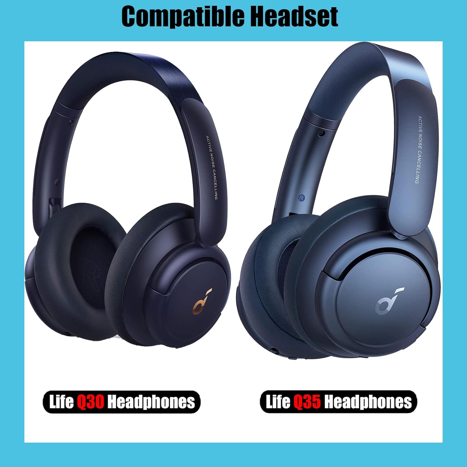 Life Q35 – Almohadillas de repuesto para audífonos Soundcore Life Q30, fundas de almohadillas compatibles con auriculares Anker Soundcore Life Q35