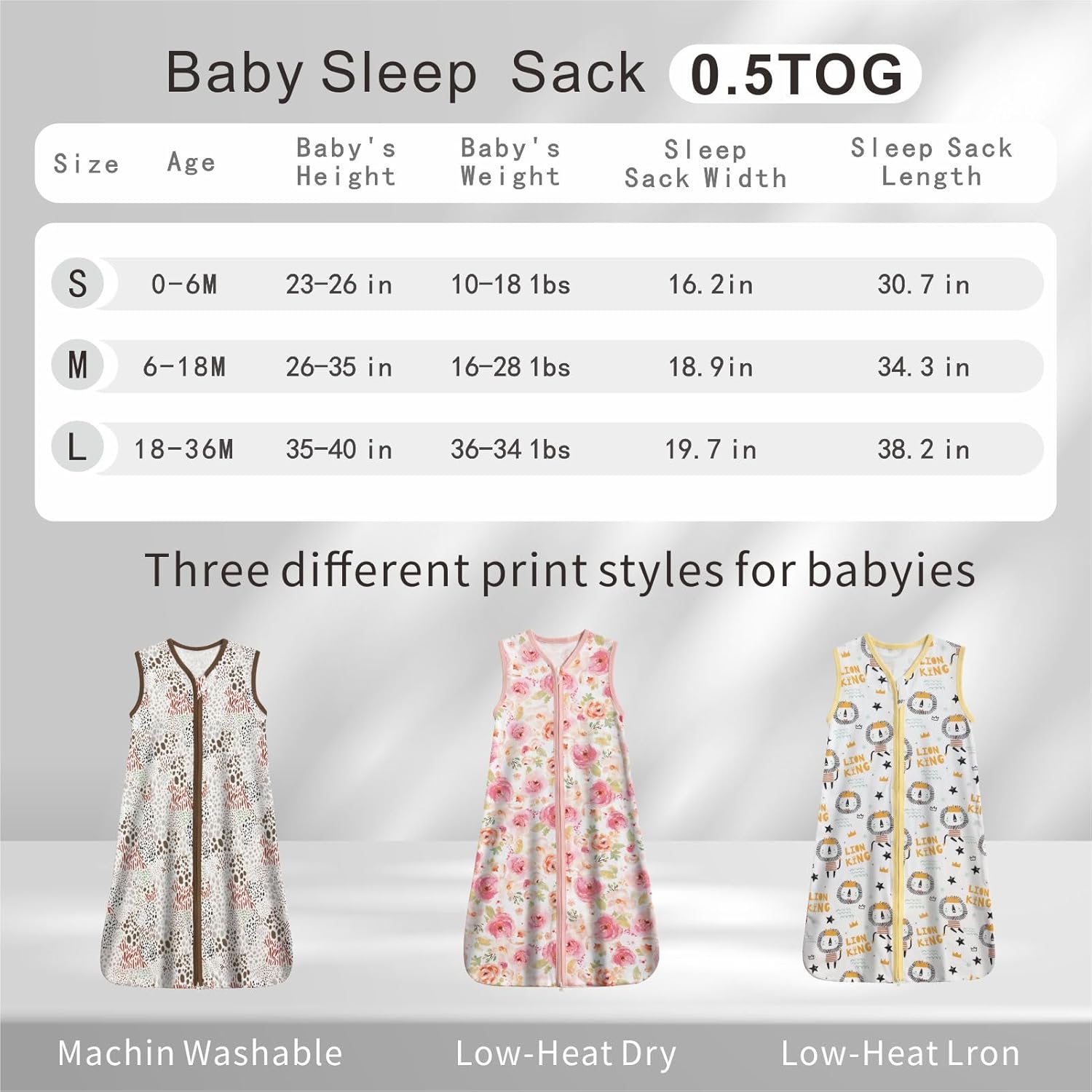 TOG 0.5 – Saco de dormir para bebé, de 0 a 6 meses, 100% algodón, cómodo, suave, sin mangas, ligero, con cremallera de 2 vías, para bebés