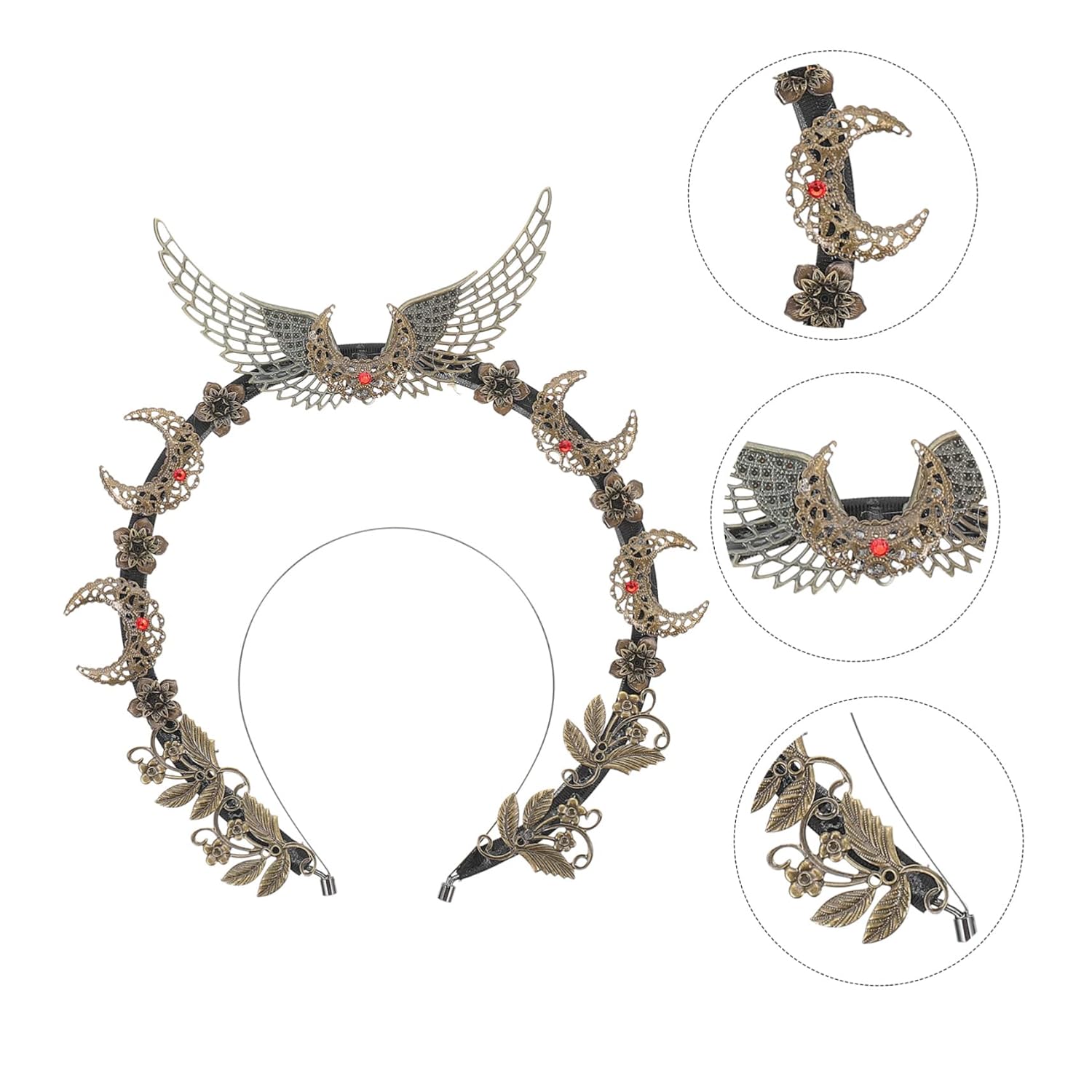 ABOOFAN 3pcs Our Lady’s Headband Wedding Bridal Tiara goddess sun headpiece headpiece elegant headband Moon baroque bridal outfits DIY Party Hair