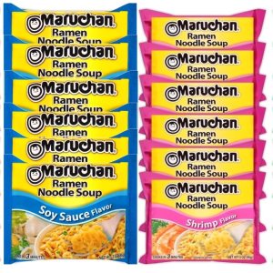 Maruchan Ramen – Mezcla variada de sopa de fideos instantáneos, 24 paquetes, 4 sabores 6 paquetes orientales, 6 paquetes de camarones, paquete de 6 Maruchan Ramen – Mezcla variada de sopa de fideos instantáneos, 24 paquetes, 4 sabores 6 paquetes orientales, 6 paquetes de camarones, paquete de 6