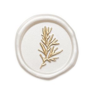 UNIQOOO Calcomanías de sello de cera, calcomanías de sello de invitación de boda de romero, 50 unidades autoadhesivas de color blanco perla con UNIQOOO Calcomanías de sello de cera, calcomanías de sello de invitación de boda de romero, 50 unidades autoadhesivas de color blanco perla con