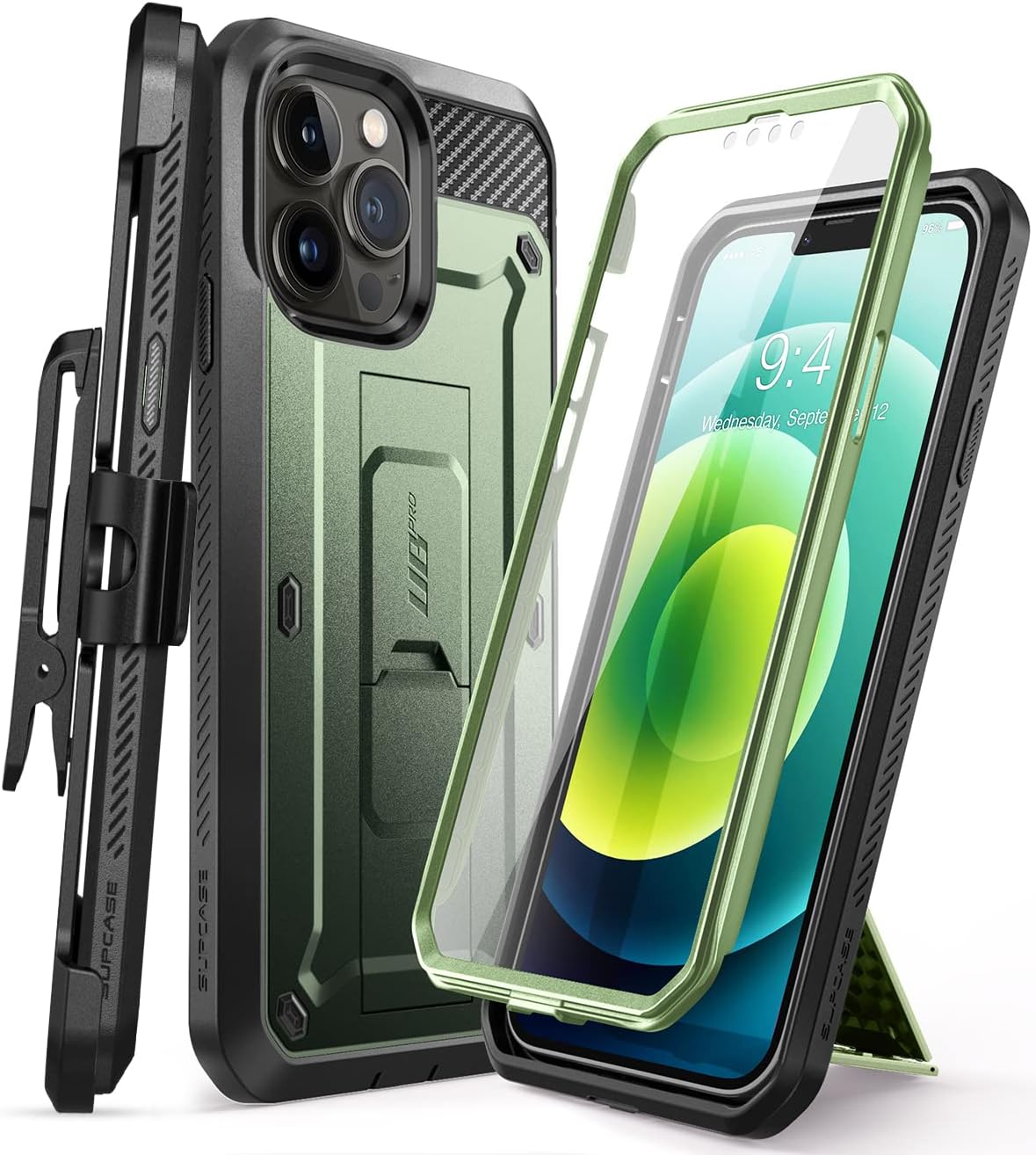 SUPCASE Unicorn Beetle Pro Series – Funda para iPhone 13 Pro Max (versión 2021) de 6.7 pulgadas, protector de pantalla integrado de cuerpo completo,