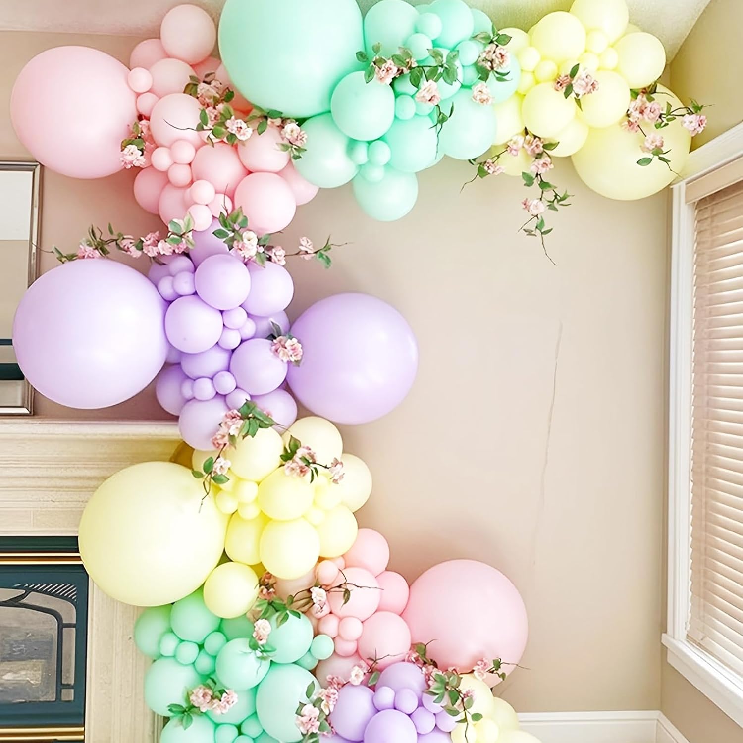 Voircoloria Globos pastel, paquete de 66 globos de látex macarrón de 12 pulgadas para graduación, Pascua, boda, cumpleaños, despedida de soltera,