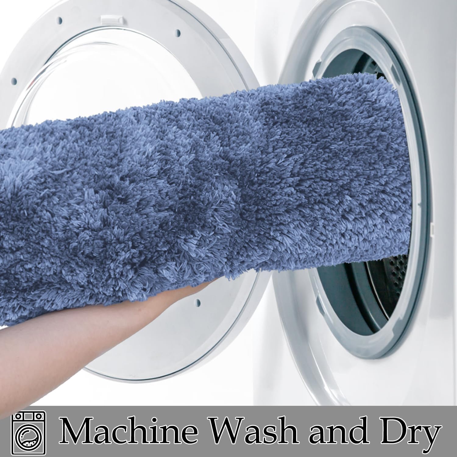Juego de 3 tapetes de baño antideslizantes para baño, extra suaves y absorbentes, microfibra peluda absorbente de agua, lavables a máquina, tapetes
