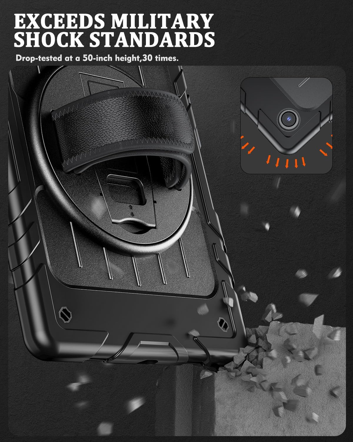Funda para Samsung Galaxy Tab A8 de 10.5 pulgadas, a prueba de golpes soporte giratorio correa de mano y correa de hombro Funda para tableta Samsung