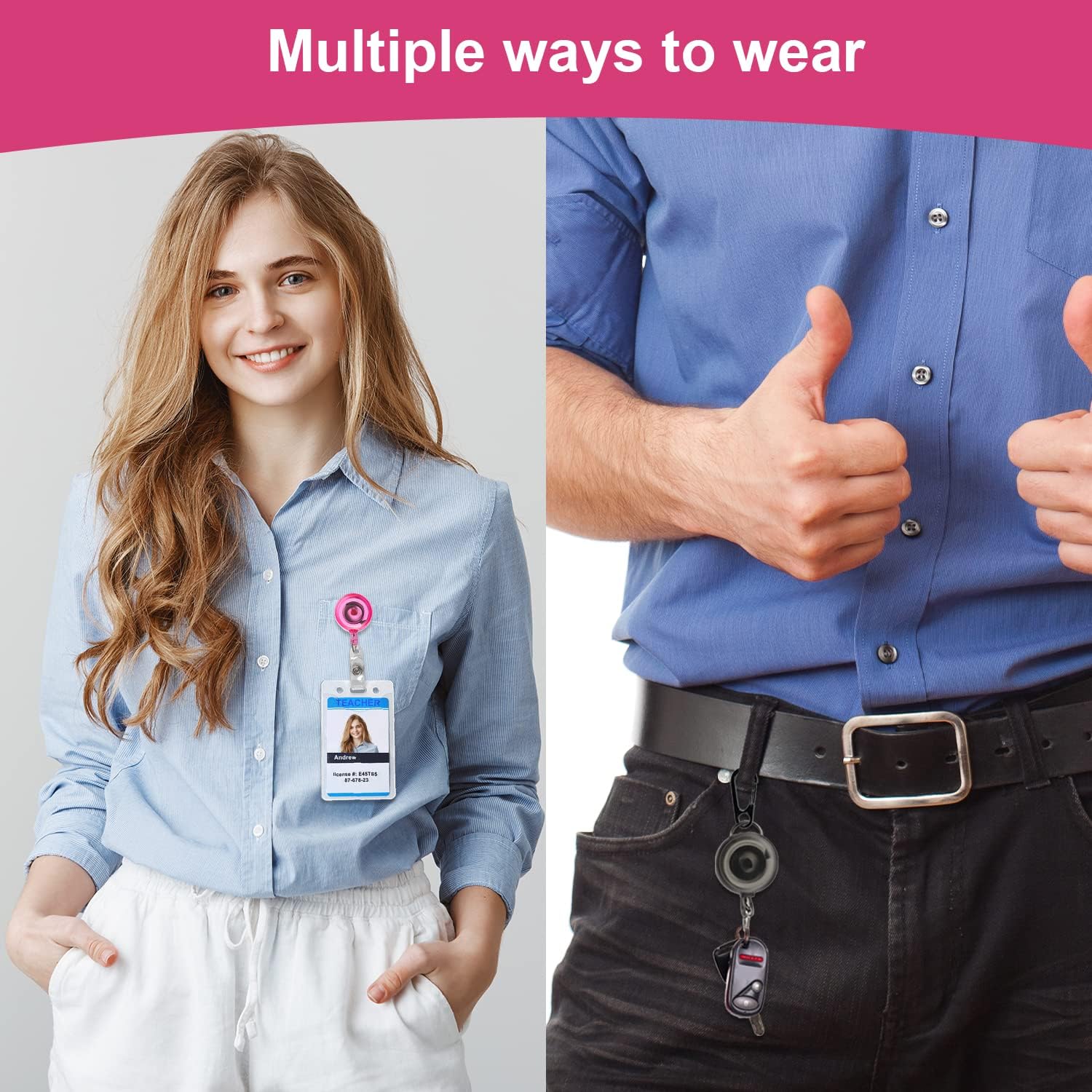 Sonkoloro Cordones para insignias de identificación, cordones trenzados ajustables y resistentes para mujeres y hombres