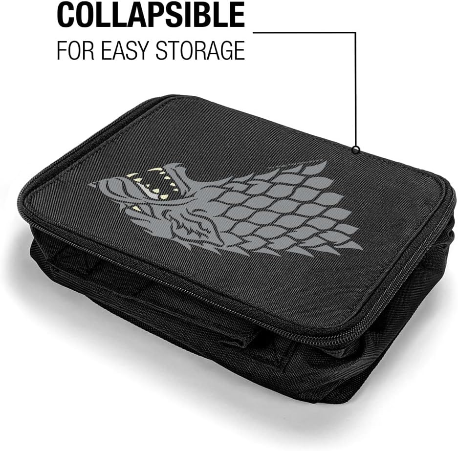 LOGOVISION Juego de Tronos Stark Sigil – Lonchera aislada de lados suaves, bolsa de almuerzo reutilizable para trabajo escolar, oficina, sin BPA