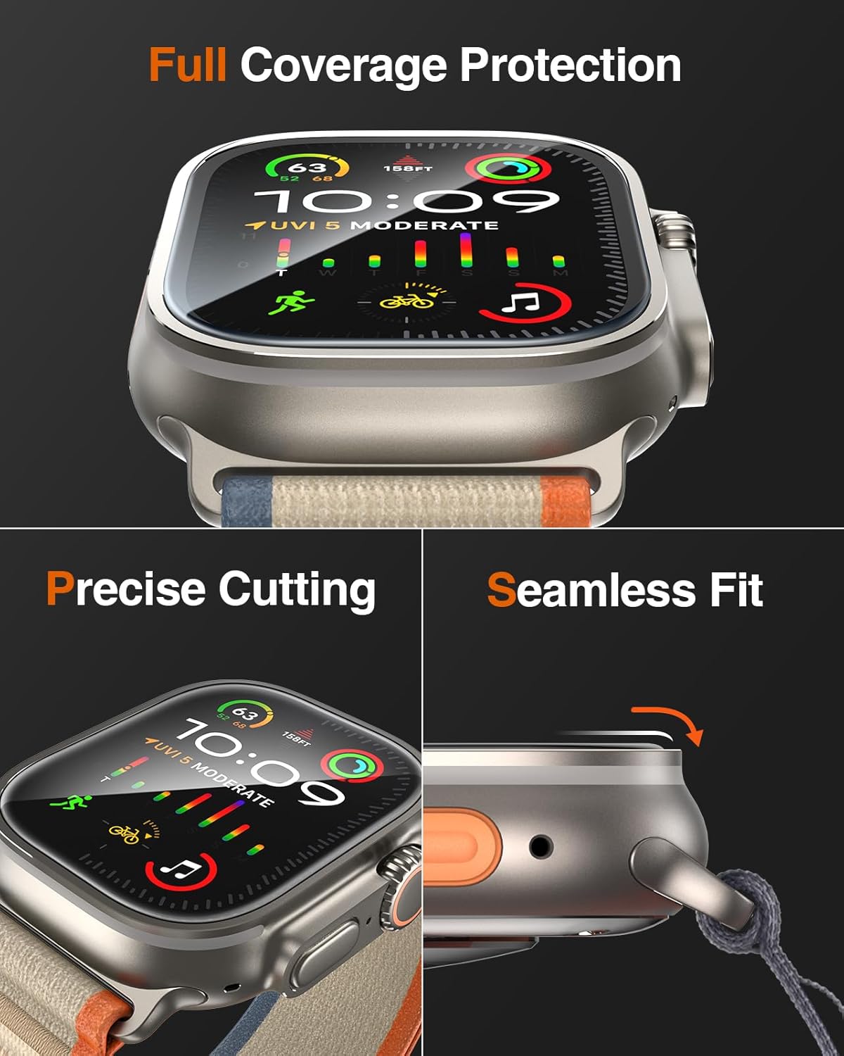 LK Paquete de 6 protectores de pantalla para Apple Watch Ultra 2 de 1.929 in  Apple Watch Ultra herramienta de instalación incluida sensible al