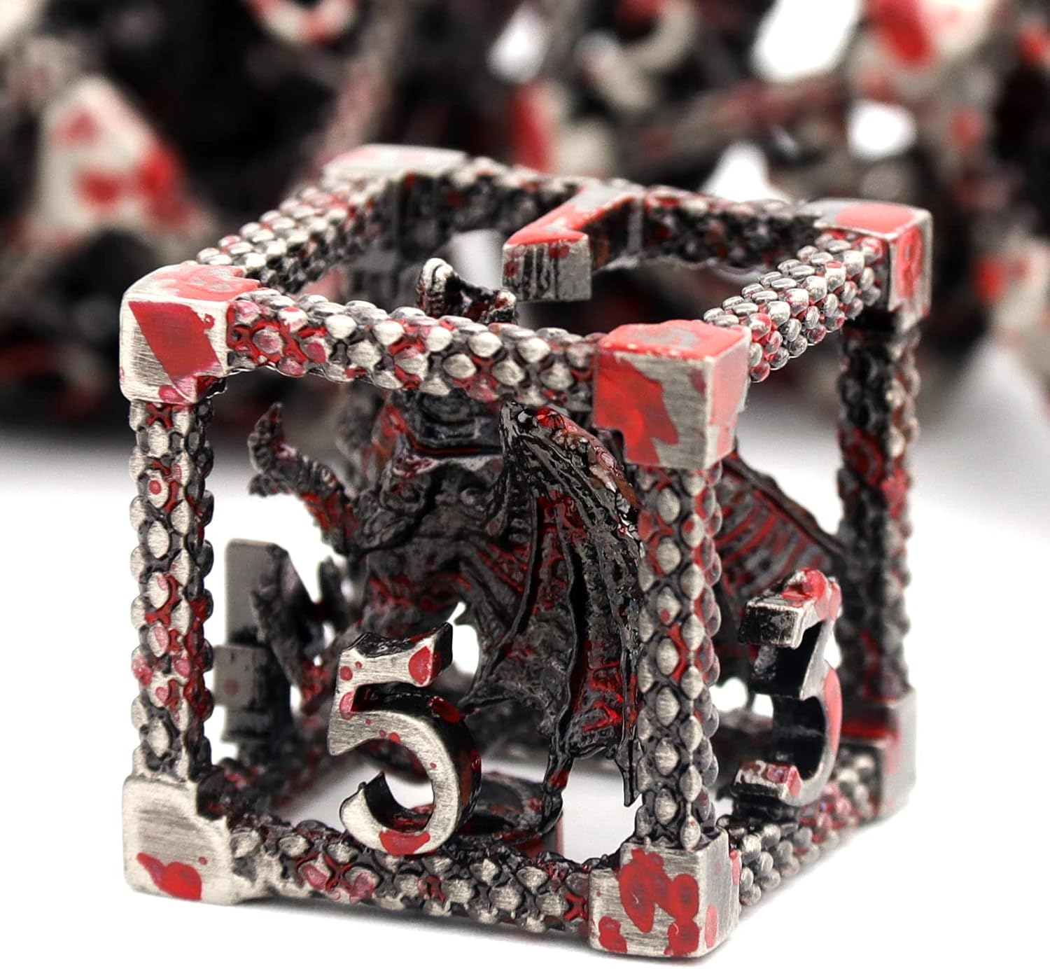 D&D Dice, Dungeons and Dragons, HNCCESG – Juego de dados de metal poliédricos huecos para juegos de rol D y D, dados de iniciación para RPG MTG,