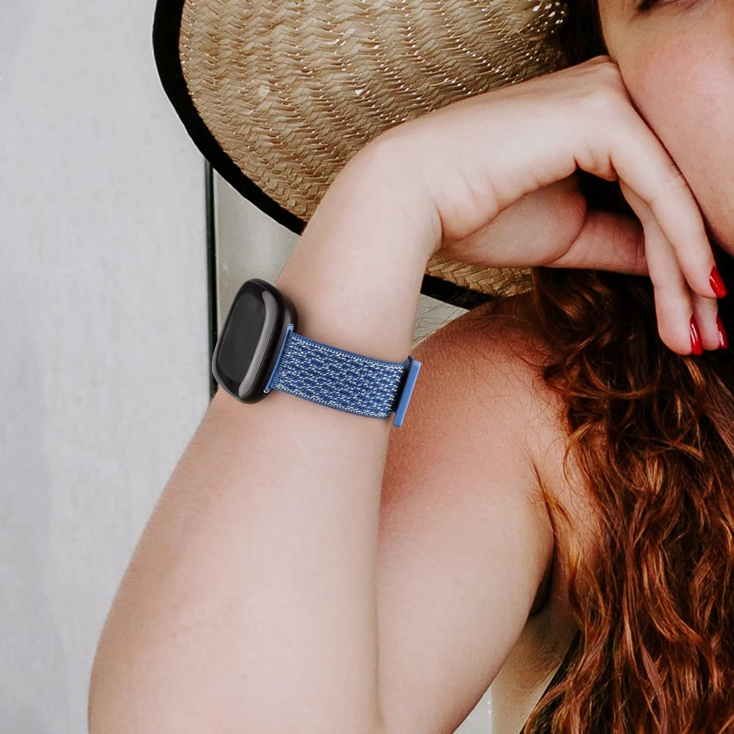Vancle Bandas de nailon para Fitbit Versa 4, Fitbit Sense 2, Fitbit Versa 3, bandas Fitbit Sense, correas de repuesto ajustables suaves y