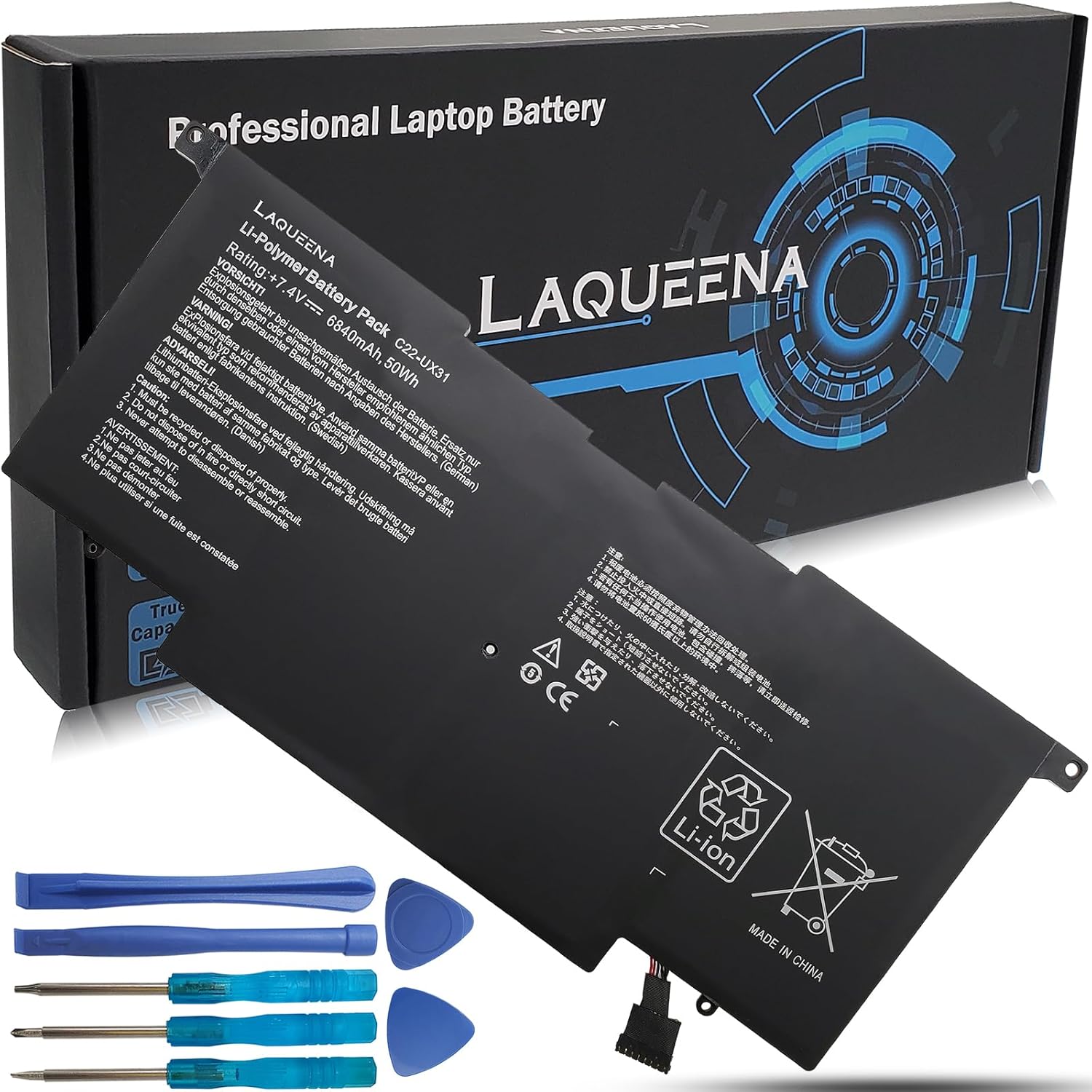 LAQUEENA C22-UX31 – Batería para portátil compatible con Asus (Zenbook) UX31A UX31E UX31 UX31A-R4004H UX31E-DH72 UX31KI3517A Ultrabook Series