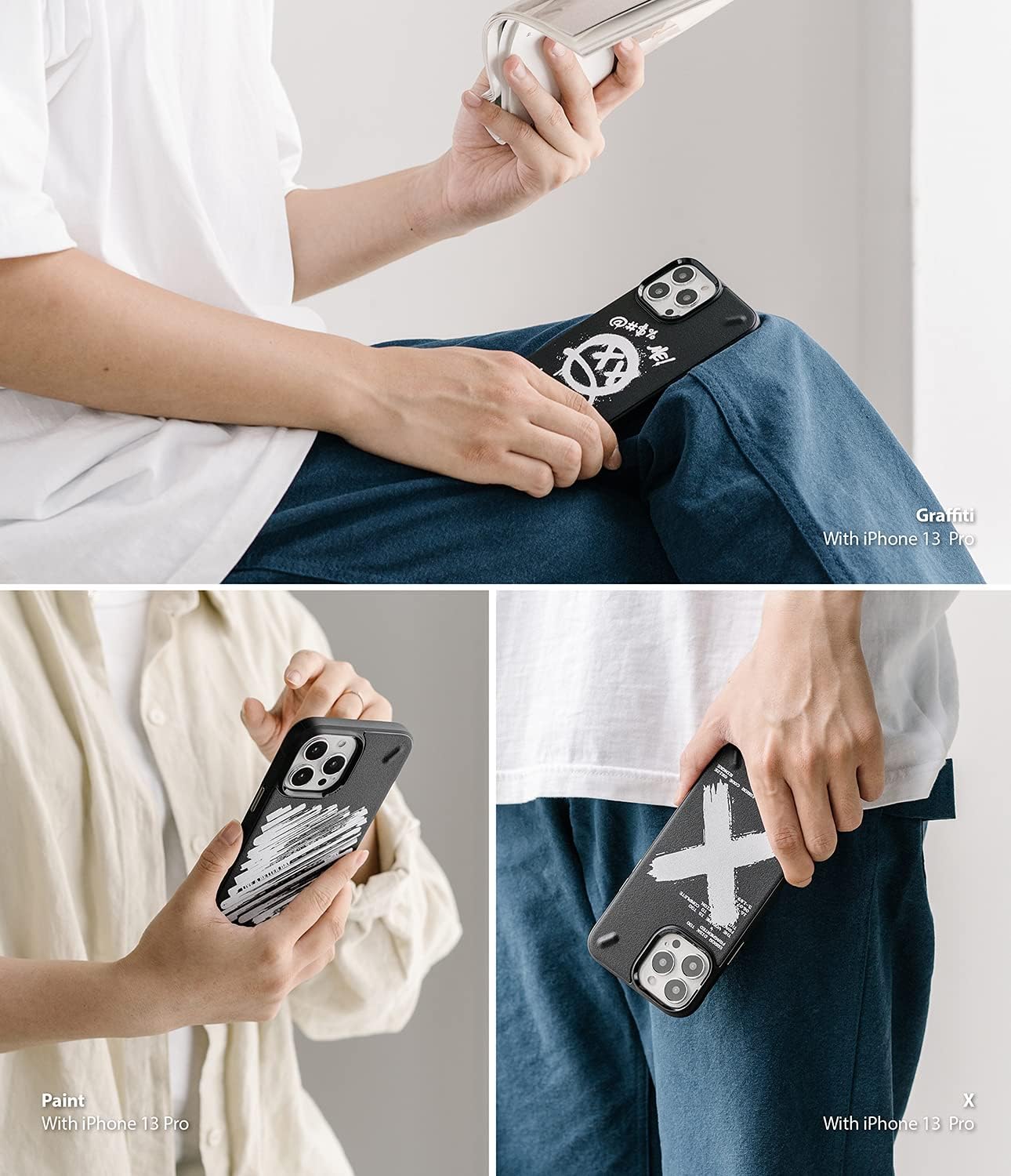 Ringke Onyx Design – Funda compatible con iPhone 13 Pro, diseño de impresión de seda, resistente, a prueba de golpes, TPU antideslizante, funda para