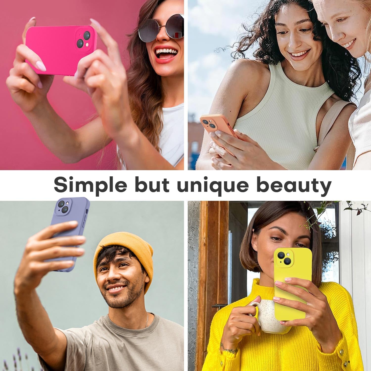 LOVE 3000 Compatible con iPhone 15, cámara de cobertura completa de silicona suave, protección contra caídas de 8 pies, forro de microfibra suave,