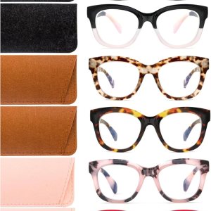 Areyeth 6 pares de anteojos de lectura retro de gran tamaño para mujer, estilo Oprah, lectores grandes con bloqueo de luz azul (1.00X) Areyeth 6 pares de anteojos de lectura retro de gran tamaño para mujer, estilo Oprah, lectores grandes con bloqueo de luz azul (1.00X)
