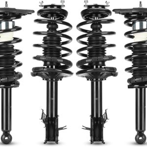 Puntales laterales delanteros y traseros izquierdo y derecho con resortes helicoidales amortiguadores para Nissan Sentra 1.8L 2.5L 172105 172106 Puntales laterales delanteros y traseros izquierdo y derecho con resortes helicoidales amortiguadores para Nissan Sentra 1.8L 2.5L 172105 172106