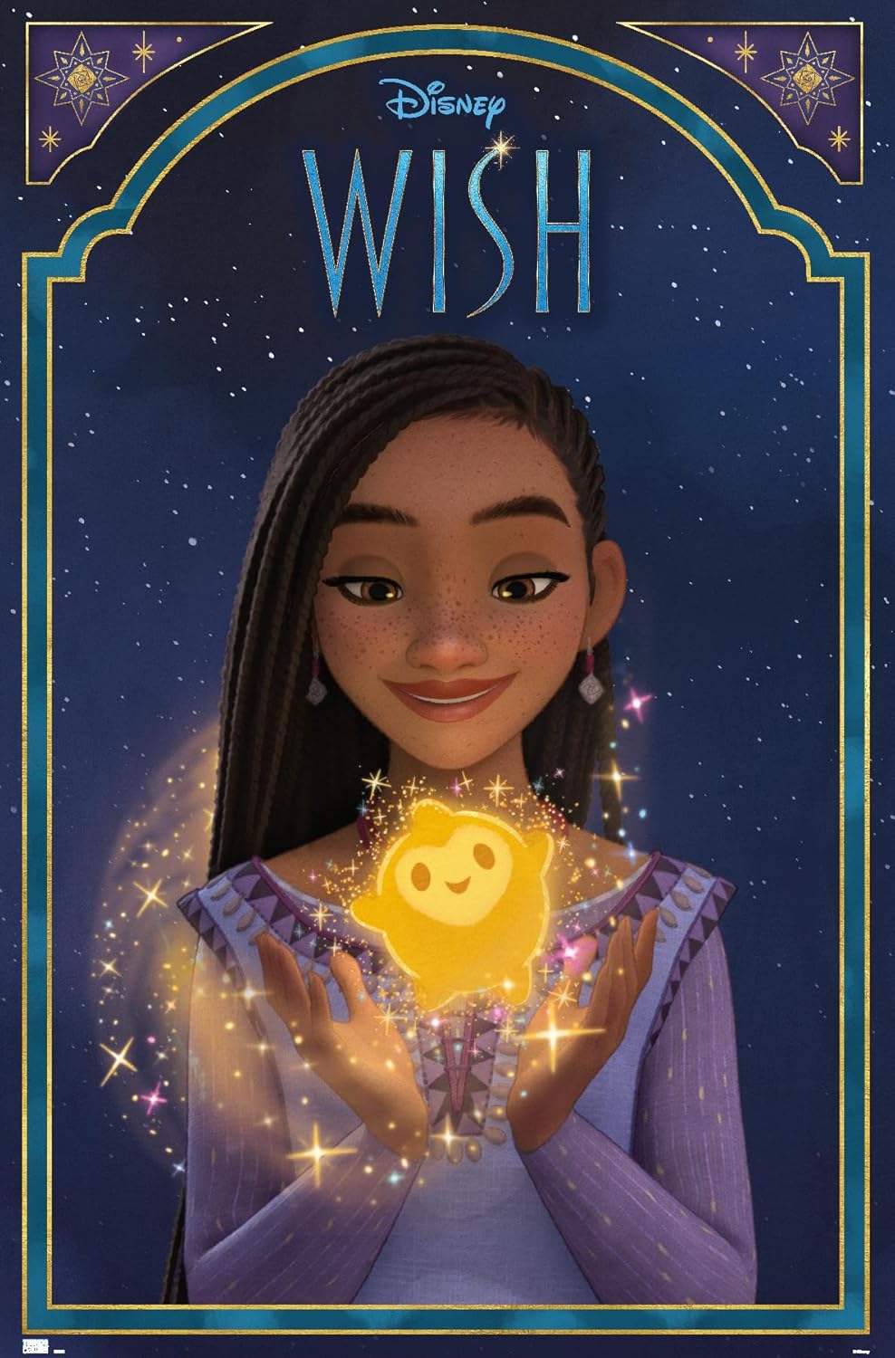 Trends International Disney Wish – Póster de pared de Asha & Star, 22.37 x 34.00 pulgadas, versión premium sin marco