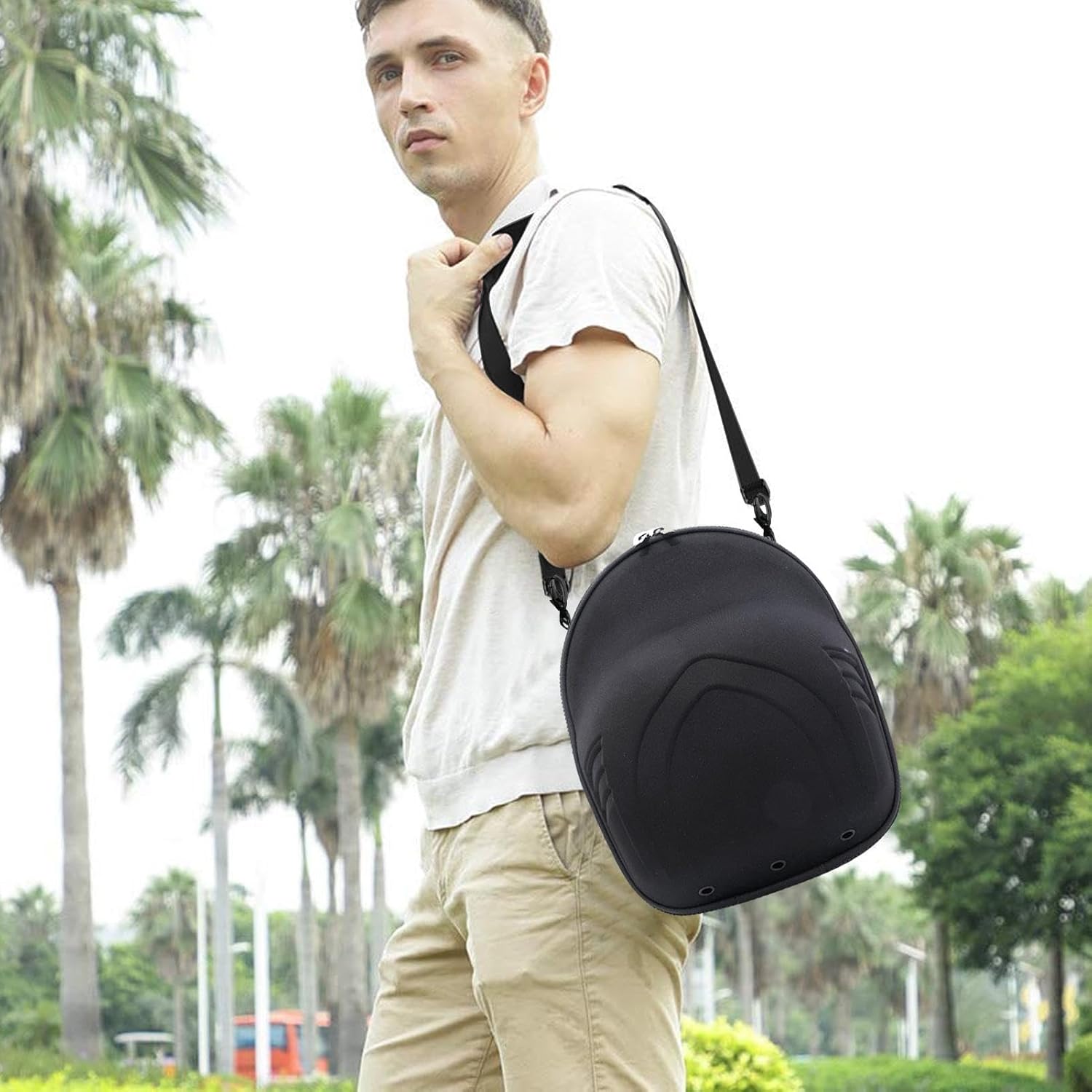 ISCORK Travel Hat Case, EVA Waterproof Hard Case – Storage Case for Baseball Caps with Shoulder Strap and Carabiner, Organizer Box