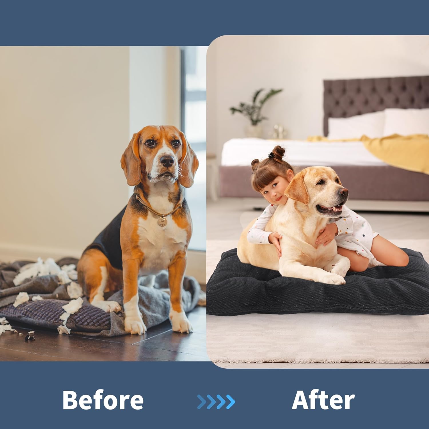 Cama a prueba de mordidas para perros medianos, alfombrilla estable para dentición de cachorros, almohadilla duradera para interiores y exteriores,