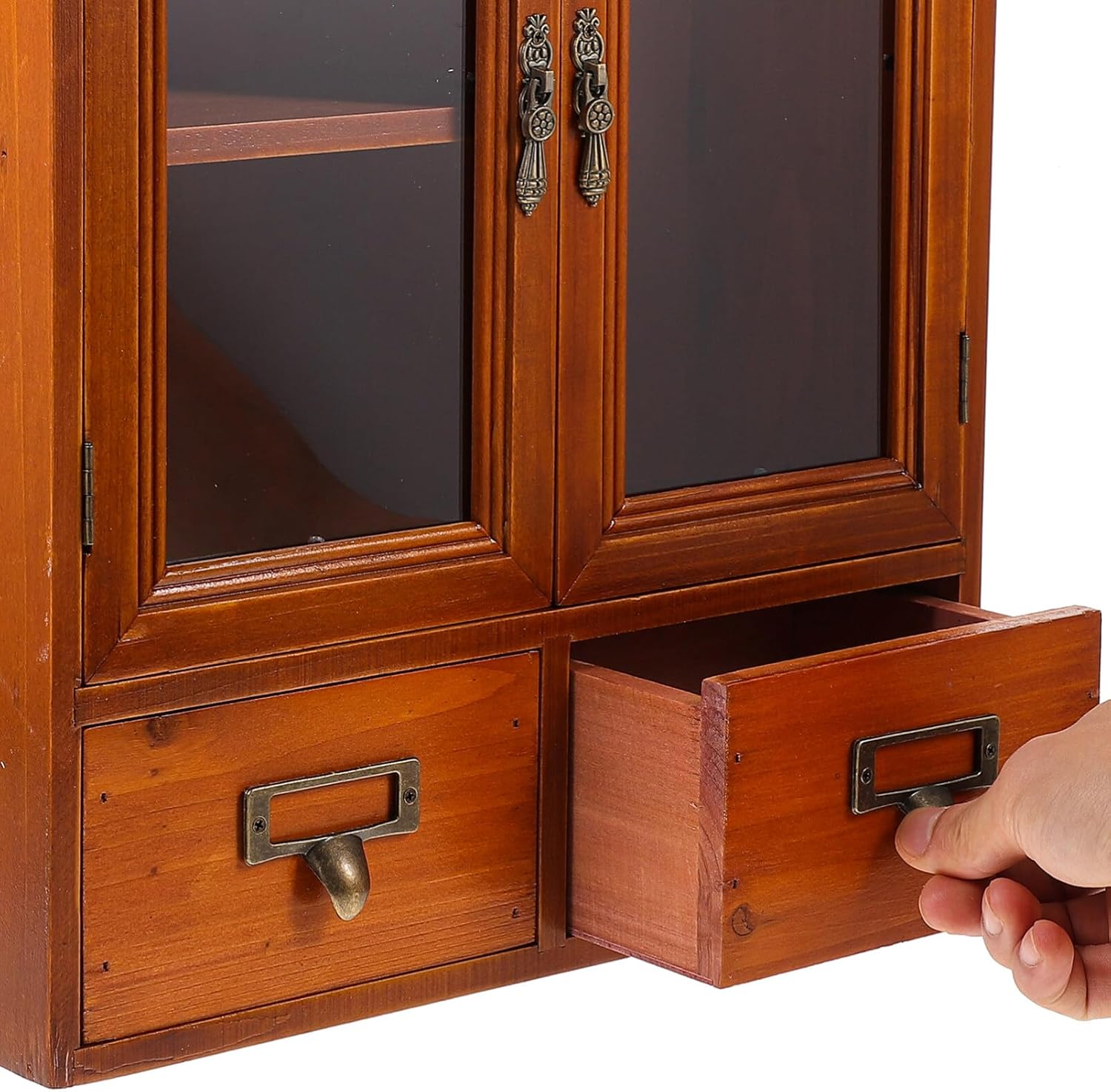 Holibanna Gabinete de almacenamiento de pared de madera, gabinete de medicina de pared de baño, armario de cocina colgante rústico para colgar en la