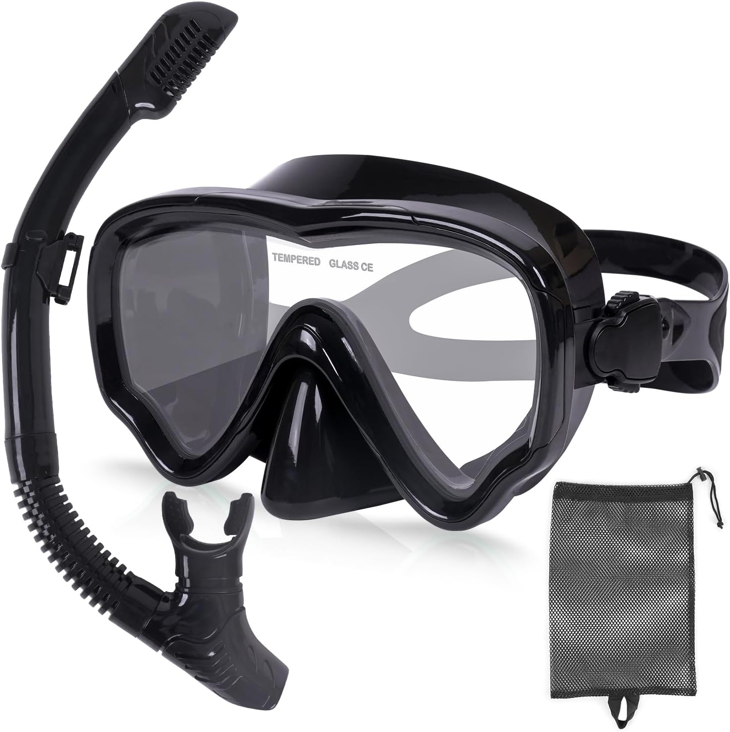 Máscara de buceo, máscaras de buceo para adultos, juegos de esnórquel, gafas de natación de vidrio templado antivaho, equipo de esnórquel con vista