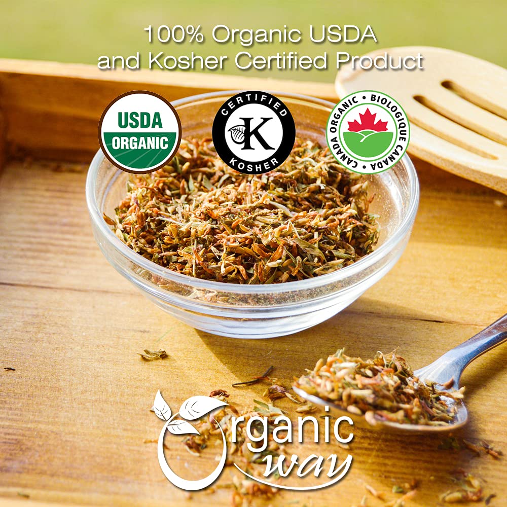 Organic Way Flor de trébol rojo cortado y tamizado (Trifolium pratense) – Té de hierbas  Cosecha silvestre europea  Certificado orgánico y Kosher