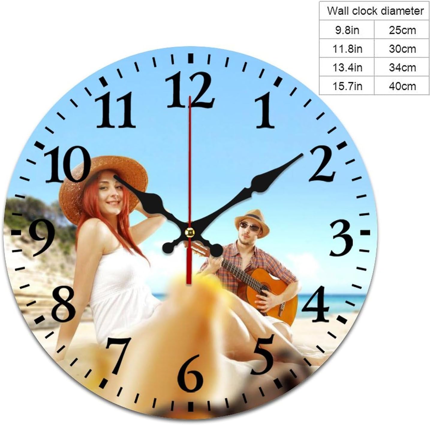 Reloj de pared de madera, reloj de pared personalizado con foto, reloj de pared personalizado, silencioso, sin tictac, relojes de pared de diseño