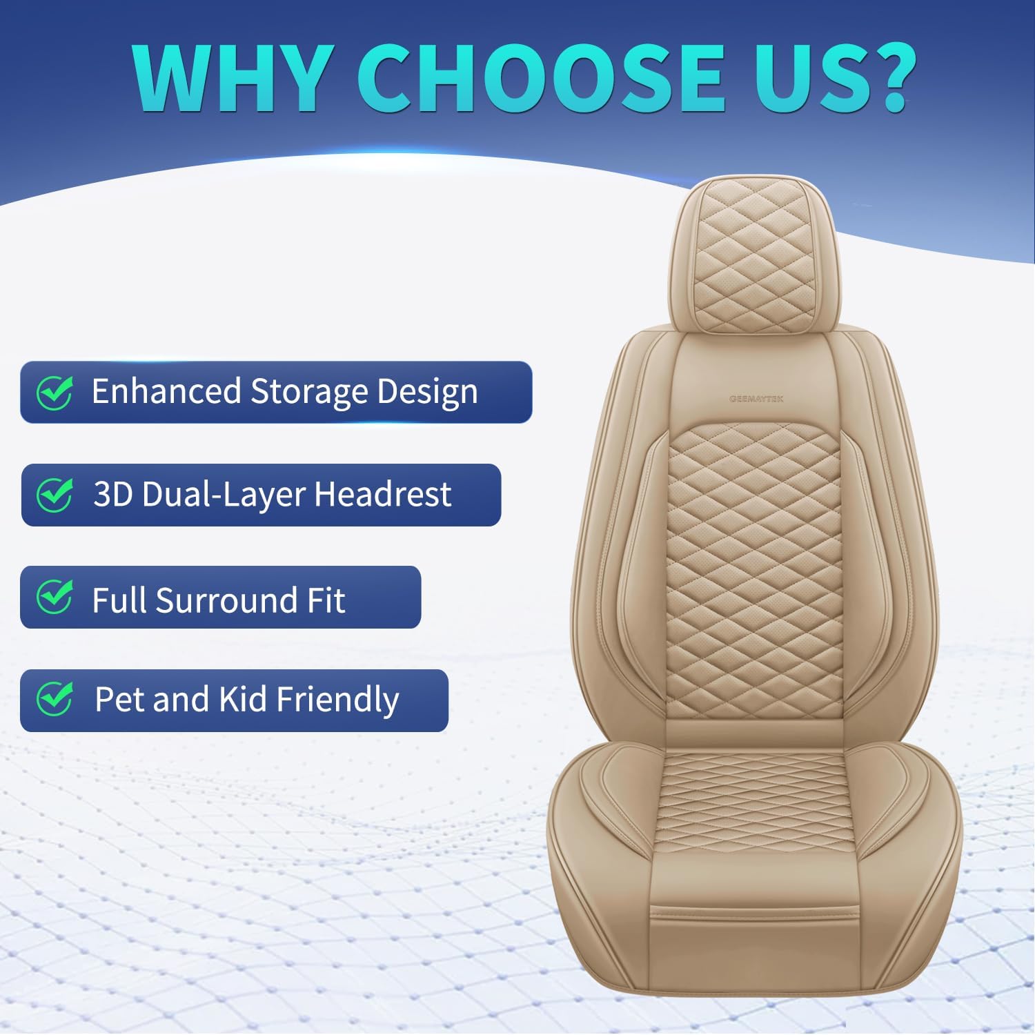 Juego completo de fundas de asiento de automóvil, fundas de asiento de cuero para automóviles, protector universal de asiento de automóvil