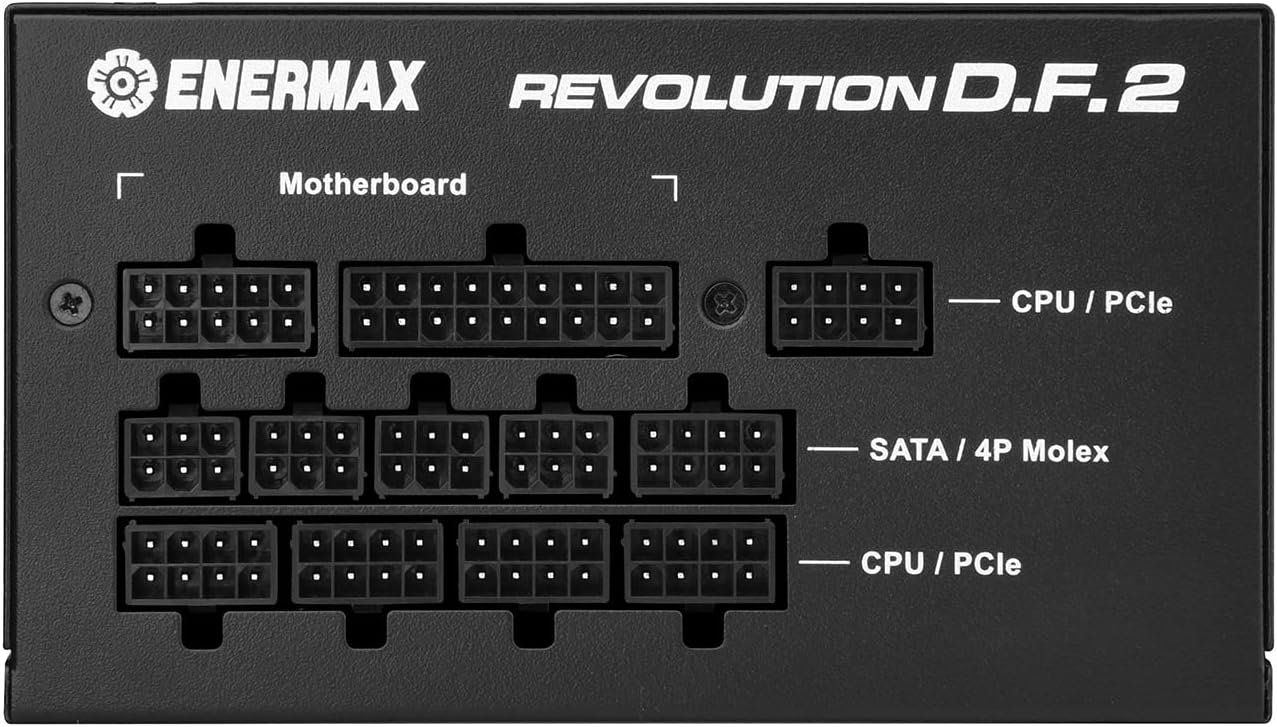 ENERMAX Revolution D.F. 2 Fuente de alimentación modular completa de 1200 W, compatible con ATX 3.0 y PCIe 5.0, conector de 600 W 12VHPWR – 80 Plus
