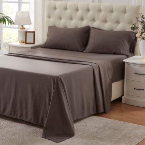 NexHome – Juego de sábanas de tamaño Queen para cama matrimonial, color gris, de microfibra, negro, juego de sábanas lavables, juego de sábanas de NexHome – Juego de sábanas de tamaño Queen para cama matrimonial, color gris, de microfibra, negro, juego de sábanas lavables, juego de sábanas de