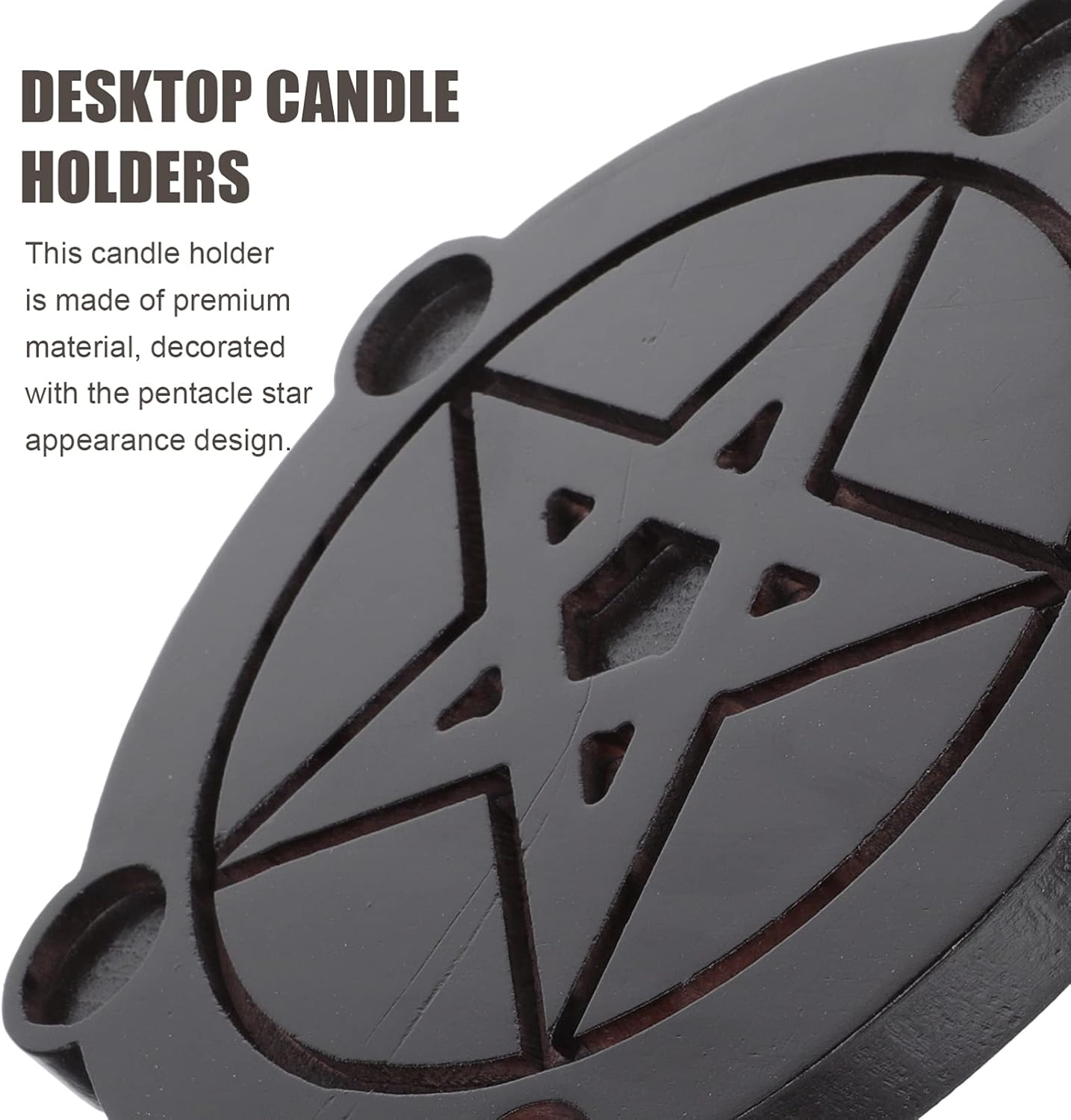 Cabilock Portavelas de madera con forma de estrella, candelabro Hoder Feng Shui, decoración del hogar, ideal para fundición de altar, campanillas,