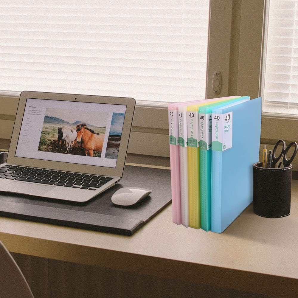 Carpeta de archivos de plástico con 60 bolsillos, portafolio, fundas transparentes, organizador de documentos para hojas de música, ilustraciones