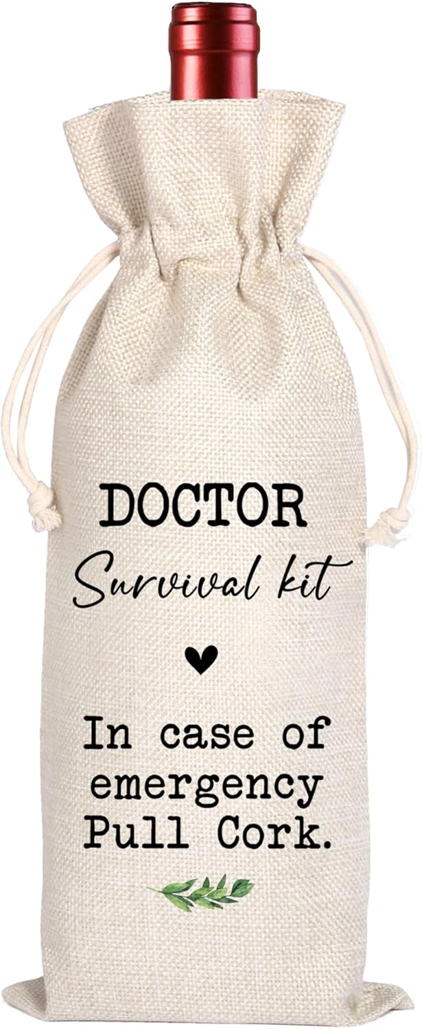 Regalos para médicos, kit de supervivencia para médicos, regalos de graduación de médicos, regalos únicos para médicos, bolsa de vino de