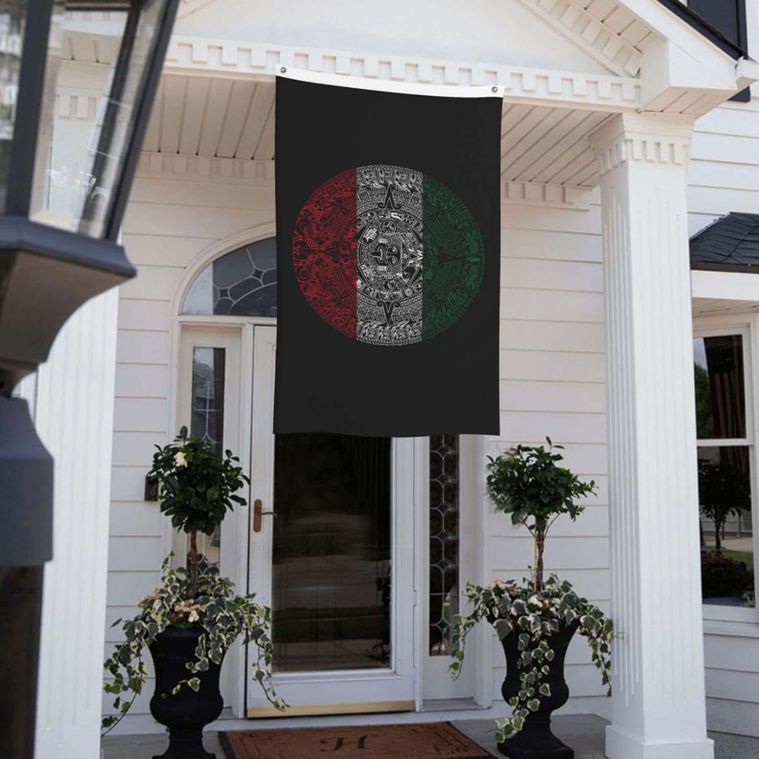 Bandera de 3 x 5 pies, calendario azteca mexicano de doble cara, letrero grande para pared, dormitorio, sala de estar, decoración colgante de casa,