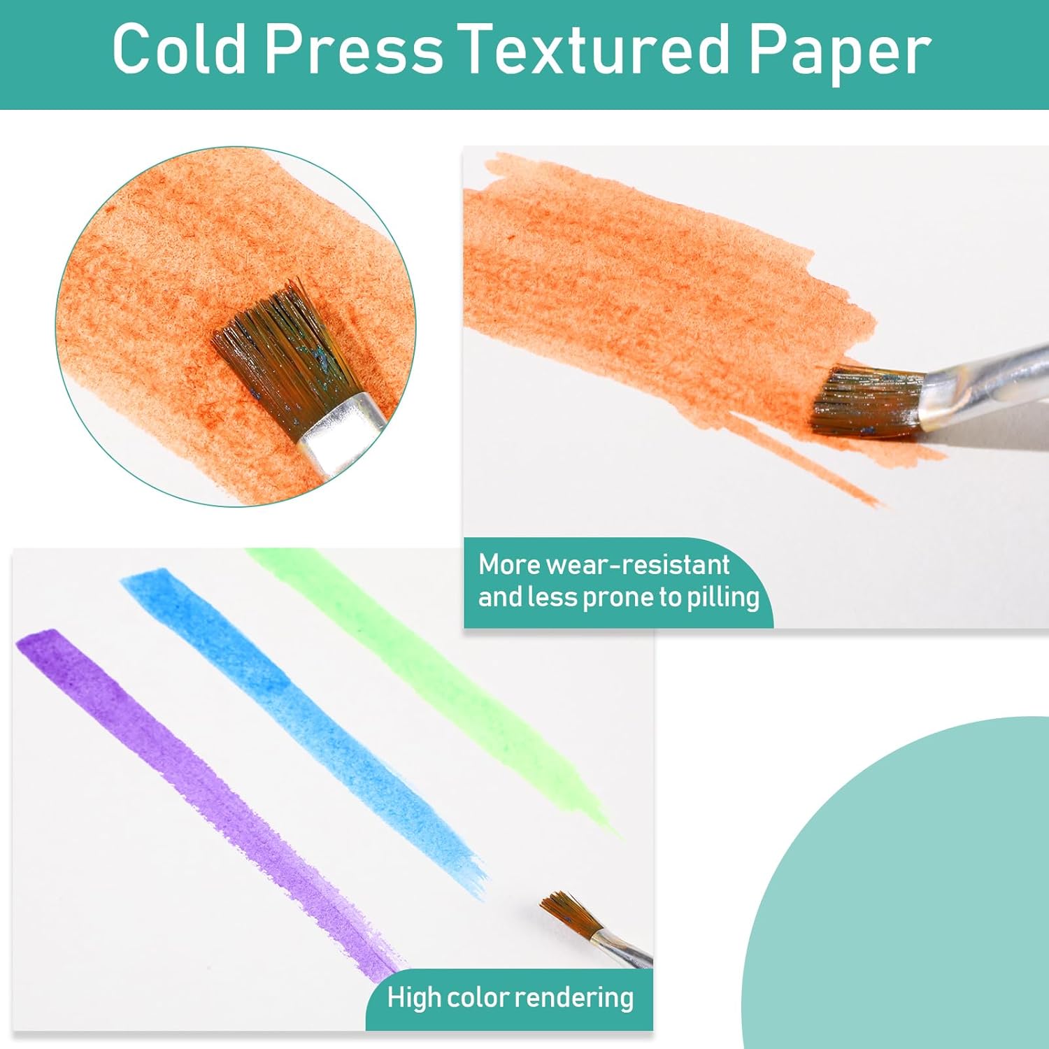 TecUnite 60 hojas de papel de acuarela para niños, papel de pintura de prensa en frío blanco a granel para niños, acuarelista, dibujo, estudiante,