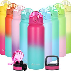 Botella de agua de acero inox de doble pared aislada al vacío pniños, 20 oz, a prueba de fugassudor, 3 tapas cpajillapicoboca ancha, apertura de 1 Botella de agua de acero inox de doble pared aislada al vacío pniños, 20 oz, a prueba de fugassudor, 3 tapas cpajillapicoboca ancha, apertura de 1