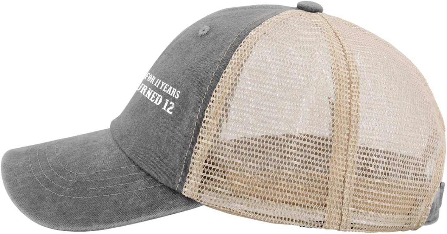 Sombrero de papá con texto en inglés “I was sober for 11 Years Then I Turned 12”, sombrero de camionero para mujer, divertido sombrero de malla para