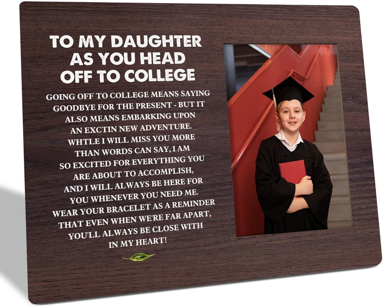 HALUOSI Marco de fotos de regalo de graduación para hija, marco de fotos de mesa, regalo de graduación formal para hija, niña fuera de la