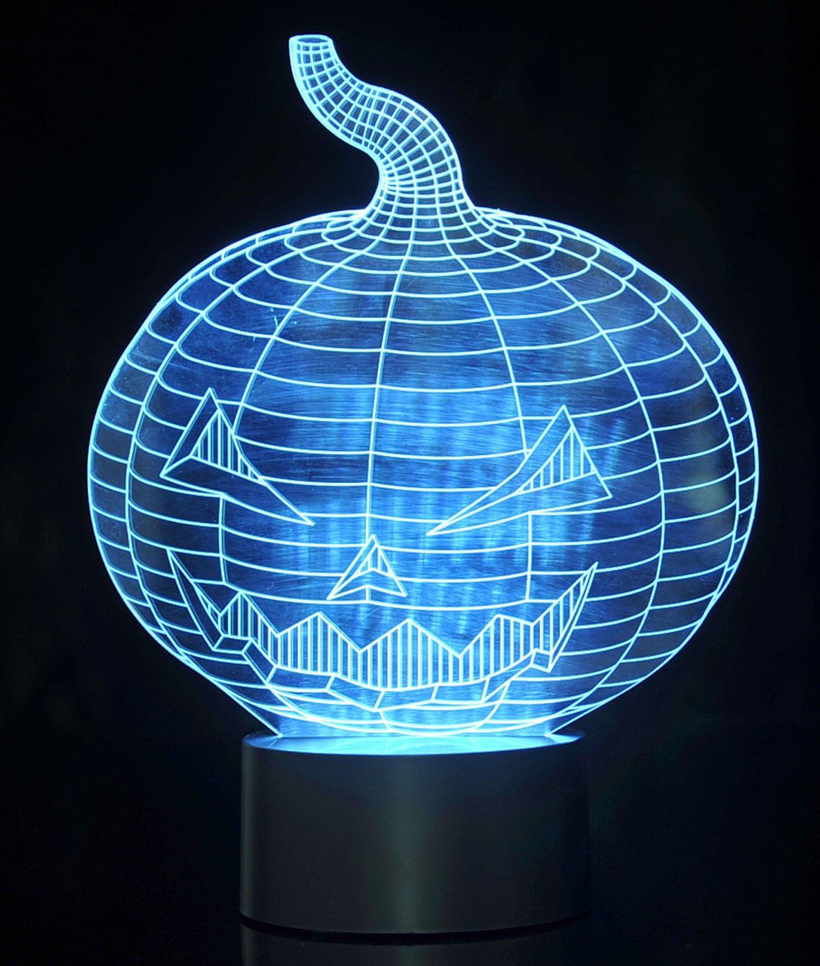 powertrc 3d led Ilusión óptica calabaza Jack-o ‘-lantern Luz Nocturna multicolores USB con suministro de corriente