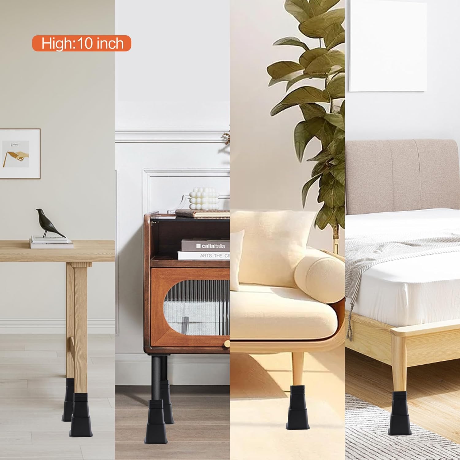 Elevadores de cama, elevadores de muebles de gran tamaño, 12345678910 pulgadas, bloques de elevación ajustables para cama, sofá, escritorio, sofá,