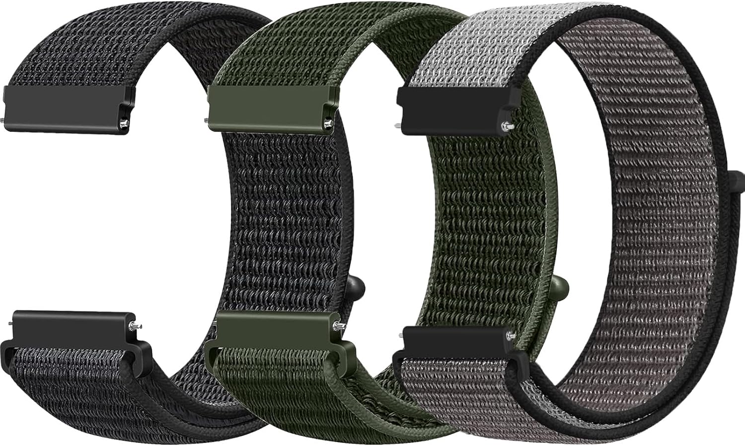 MYAPULUA Correas de reloj de bucle deportivo de nailon de liberación rápida de 0.866 in, correa de reloj deportivo transpirable