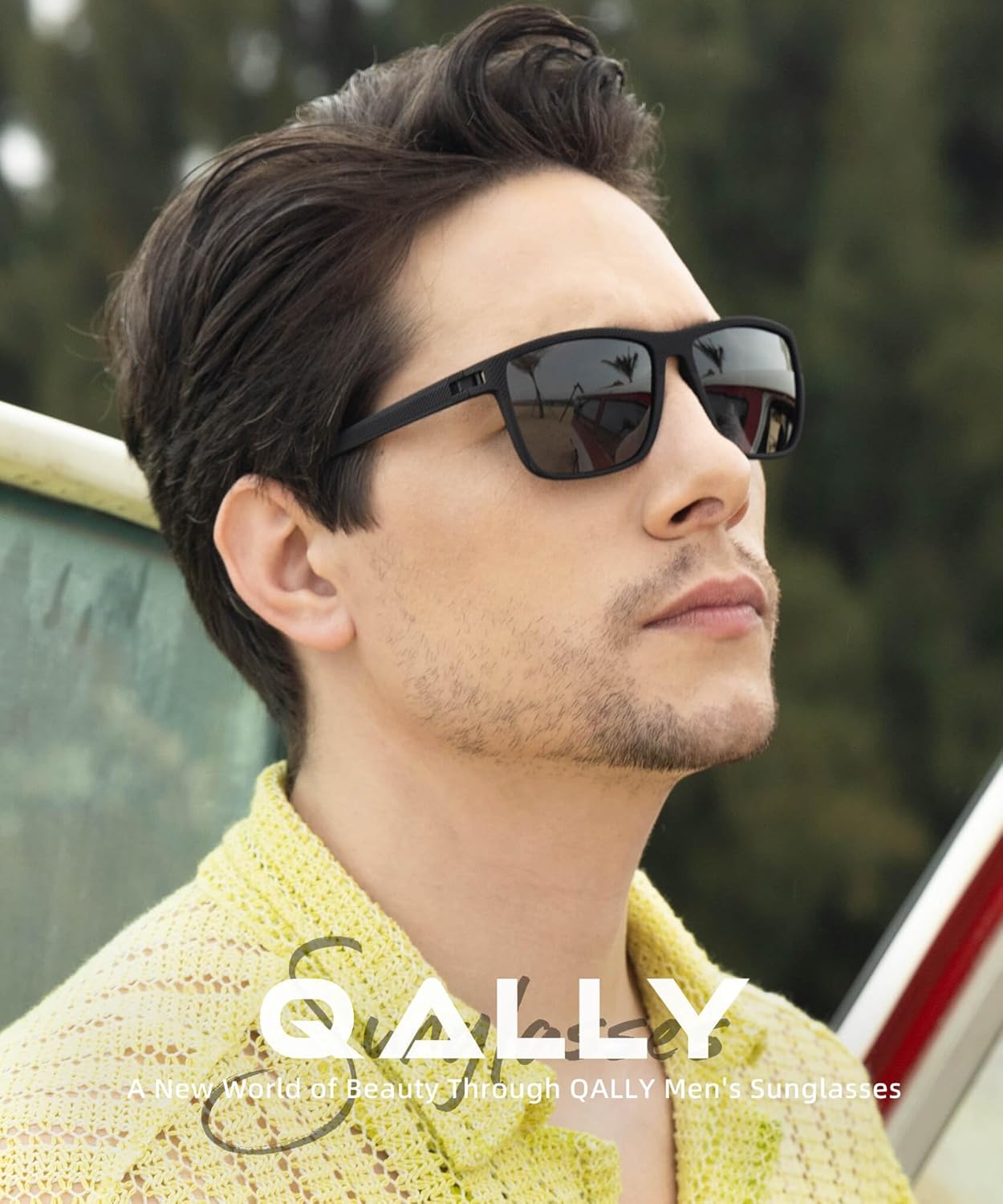 Gafas de sol polarizadas para hombre, ligeras, cuadradas, para conducir, deportes, con protección UV400