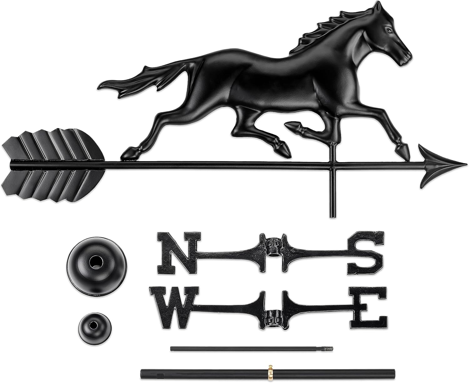 Modern Farmhouse-Inspired Trotting Horse Veleta de tamaño estándarmatrimonial – Acabado negro por Good Directions