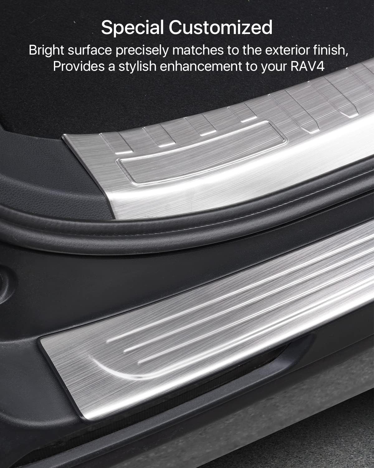 Protector de parachoques trasero para Toyota RAV4 2023 2024, cubierta protectora de umbral de puerta de maletero, protector de placa de acero
