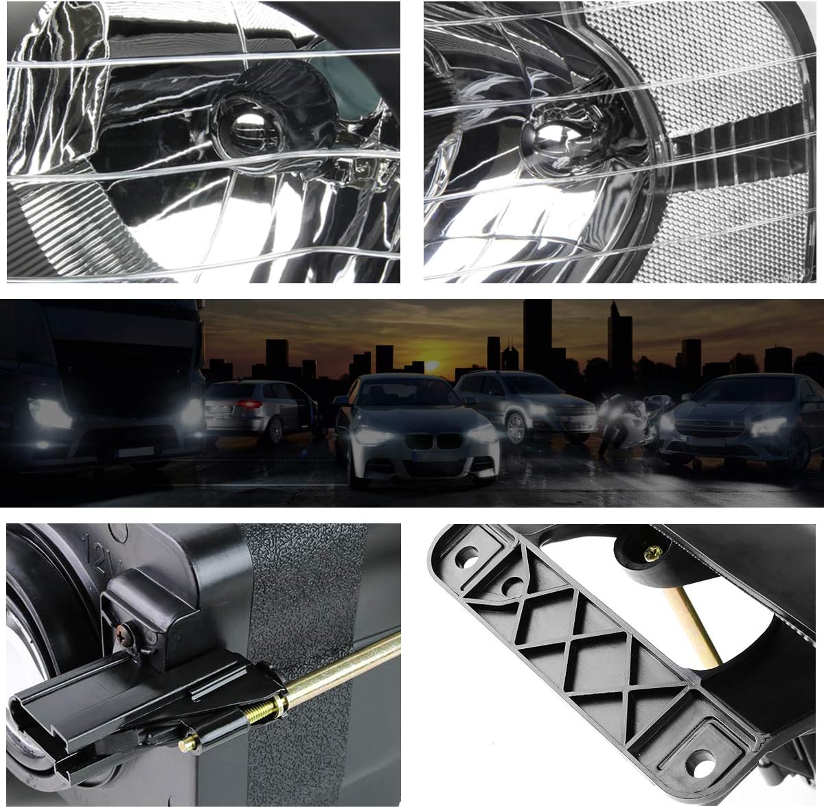 PM PERFORMOTOR 2 faros delanteros de repuesto compatibles con Dodge Ram 02-05  Faros delanteros con carcasa negra esquina transparente