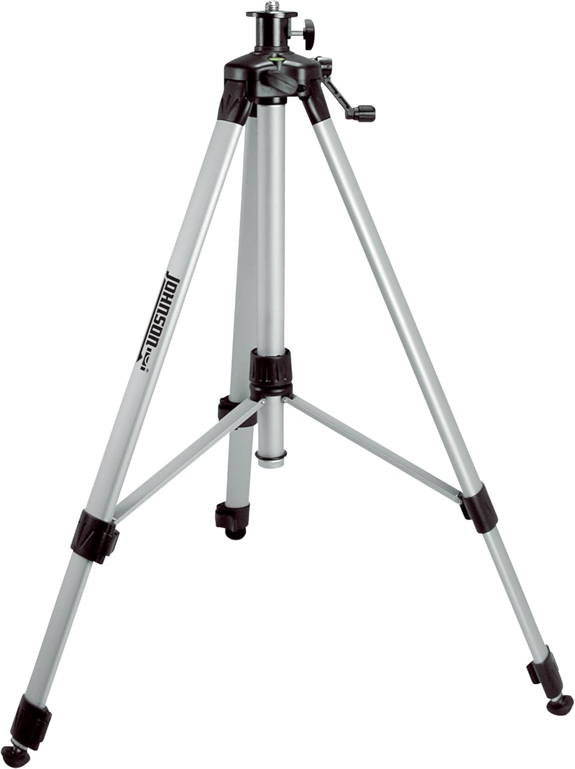 Johnson Level & Tool 40-6861 – Trípode de aluminio de doble propósito con adaptador de 14 de pulgada a 20, altura de trabajo de 2 pies a 5 pies 5