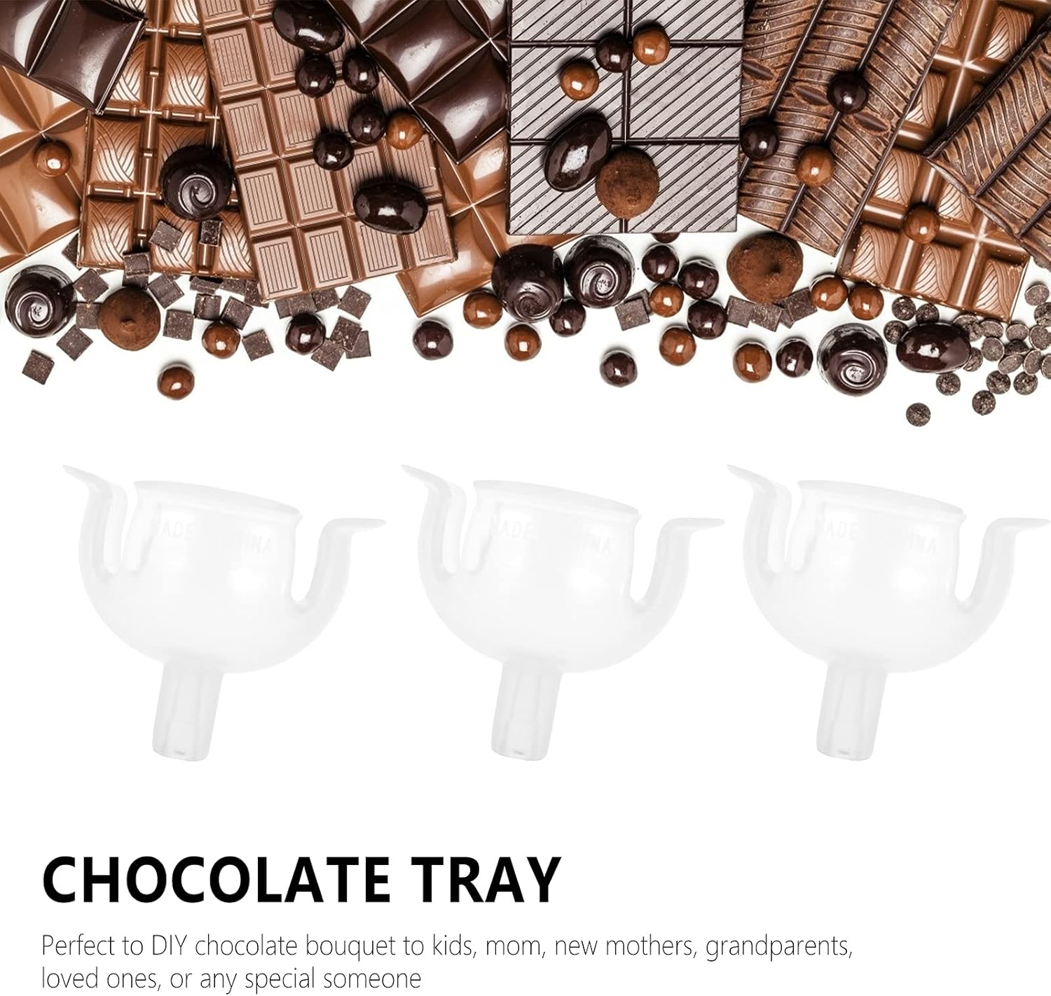 Milisten 36 piezas de chocolates transparentes titular de la caja del ramo de dulces envoltorio tazas de chocolate transparente tallo de flor base