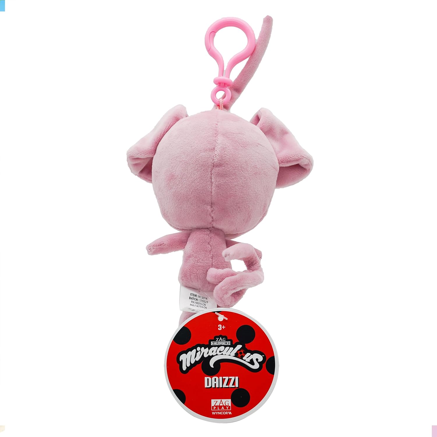 Miraculous Ladybug – Kwami Lifesize Daizzi, juguete de peluche de cerdo de 5 pulgadas con clip para niños, juguete de peluche coleccionable súper