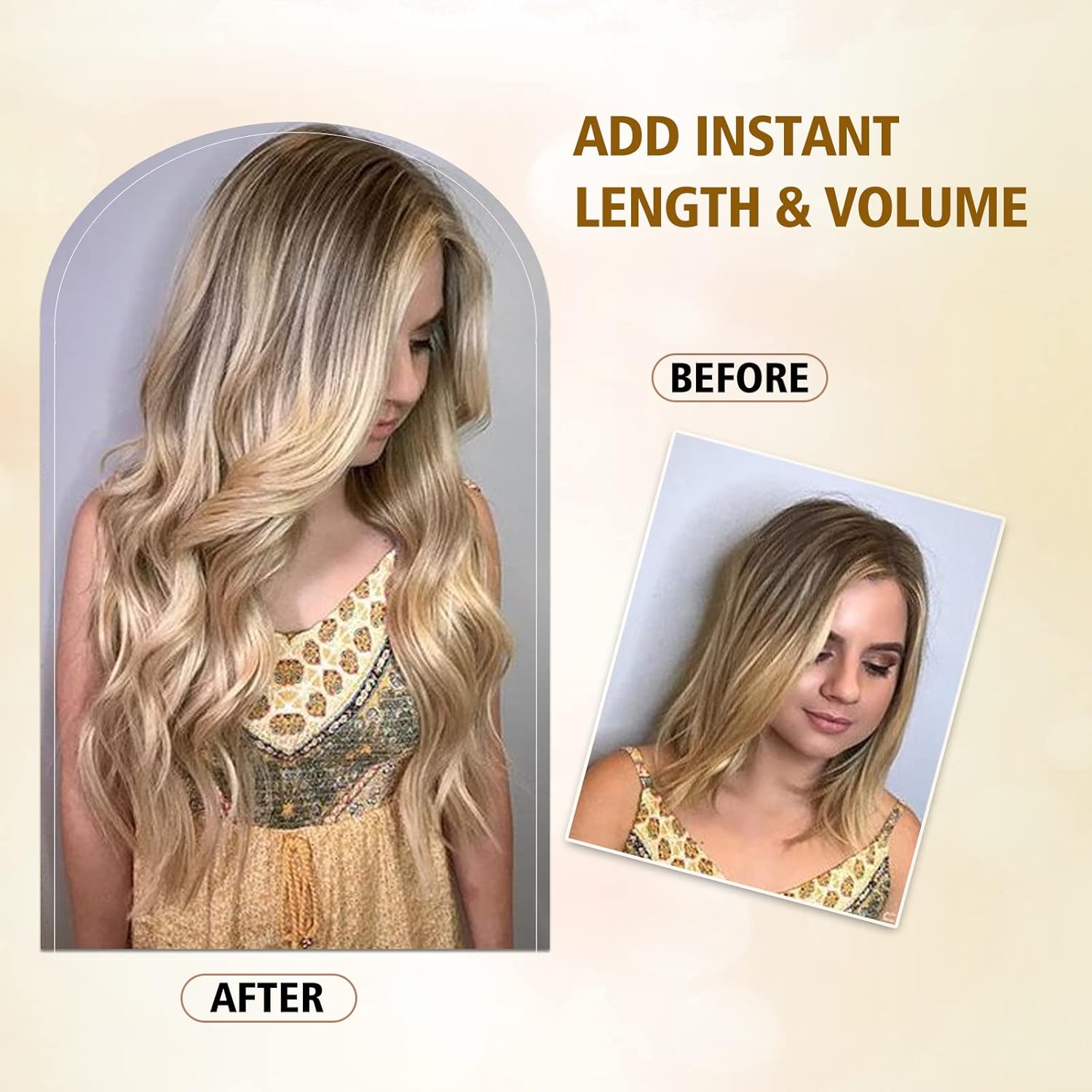 Extensiones de cabello sintético de 24 pulgadas con clip, extensiones de cabello largo ondulado con clip, extensiones de cabello largo y ondulado de