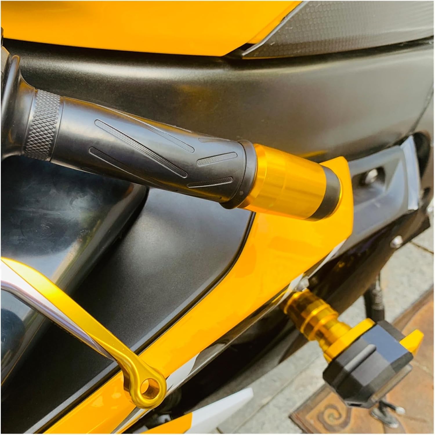 Para Yamaha MT-03 MT03 MT 03 78 pulgadas manillar extremo manillar empuñaduras extremos tapas enchufe peso motocicleta accesorios (color  azul,